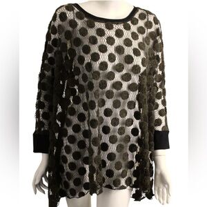 SHEER IC by Connie K SHEER Chocolate Brown Polka Dot Topu
